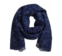mugesh Écharpe motif notes de musique - Beau cadeau pour les musiciens, bleu foncé, 150cm x 50cm