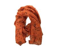 mugesh Écharpe motif notes de musique - Beau cadeau pour les musiciens, Orange, 150cm x 50cm