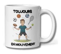 MugEtBlague Mug Sport Humour Adulte - “TOUJOURS EN MOUVEMENT” - Tasse cadeau Sportif Homme - Amateur de Sport, Multi-Sports, coach sportif et prof d'EPS