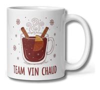 MugEtBlague Mug Vin Chaud - Tasse Céramique 325ml - Design Hiver & Noël - Cadeau Humour - Team Vin Chaud - Idée Cadeau Marché de Noël, Apéro & Secret Santa