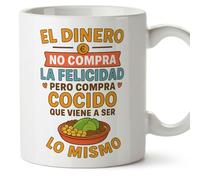 Mugffins cadeau drôle | tasse drôle avec phrase El dinero no compra la felicidad pero compra cocido en Espagnol | humour, original | comida v1
