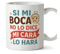 Mugffins cadeau drôle | tasse drôle | Si mi boca no lo dice mi cara lo hará en Espagnol | Graciosas v1