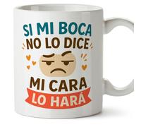 Mugffins cadeau drôle | tasse drôle | Si mi boca no lo dice mi cara lo hará en Espagnol | Graciosas v2