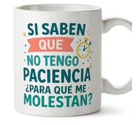 Mugffins cadeau drôle | tasse drôle | Si saben que no tengo paciencia ¿para qué me molestan? en Espagnol | Graciosas v2