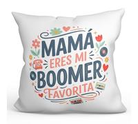 Mugffins Coussin avec Rembourrage Cadeau Maman drôle | Coussin Maman Amusant avec Texte Mamá eres mi Boomer favorita en Espagnol 40x40cm Polyester | progenitores v2