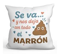 Mugffins Coussin avec Rembourrage Coussin Cadeau Retraite Amusant | Se va… y nos Deja Con todo el marrón en Espagnol | 40x40cm Polyester | décoration canapé lit | jubilacion v2