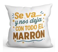 Mugffins Coussin avec Rembourrage Coussin Cadeau Retraite Amusant | Se va… y nos Deja Con todo el marrón en Espagnol | 40x40cm Polyester | décoration canapé lit | jubilacion v1