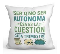 Mugffins Coussin avec Rembourrage indépendante pour Femme | Ser o no ser autónoma ESA ES la cuestión CADA Trimestre en Espagnol | Cadeau drôle Freelance Femme | 40x40cm Polyester | Autónomos v2
