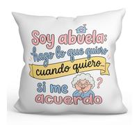 Mugffins Coussin avec Rembourrage Mamie drôle | Cadeau Mamie avec Texte Soy Abuela: hago lo Que Quiero cuando Quiero… si me acuerdo en Espagnol | Anniversaire, Noël, Original | Abuelitos-3 v2