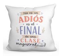 Mugffins Coussin avec Rembourrage | No ES Un adiós ES el Final de una clase Magistral en Espagnol | 40x40cm | Cadeau Enseignant Retraite | Enseñanza v3