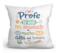 Mugffins Coussin Professeur avec Rembourrage et Phrase Profe lo Que nos enseñaste va Mucho más allá Del temario en Espagnol | idée Cadeau Enseignant | Infantil v7