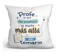 Mugffins Coussin Professeur avec Rembourrage et Phrase Profe lo Que nos enseñaste va Mucho más allá Del temario en Espagnol | idée Cadeau Enseignant | Infantil v5