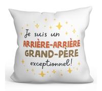 Mugffins Coussins/Oreillers avec Rembourrage pour ARRIÈRE-ARRIÈRE-Grand-PÈRE - 40x40 cm - en Français - Cadeau Original - Je suis Exceptionnel!