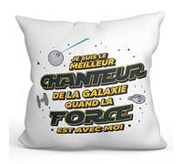 Mugffins Coussins/Oreillers avec Rembourrage pour Chanteur Homme - 40x40 cm - en Français - Meilleur de Galaxie Quand Force avec Moi - Cadeau Original