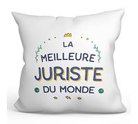 Mugffins Coussins/Oreillers avec Rembourrage pour JURISTE Femme - 40x40 cm - en Français - Meilleur du Monde - Cadeau Original pour JURISTE