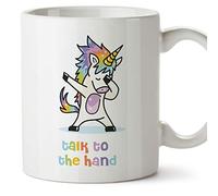 Mugffins Dites-Le à la Main, Parlez à la Main - Tasse de Licorne (en Anglais) - Cadeau Original et drôle pour Les Amoureux de la Licorne - Tasse à café en céramique 350 ML / 11 oz