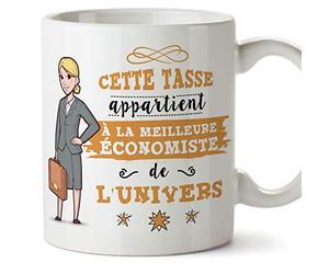 Mugffins economiste. Tasses Originales de café et Petit-déjeuner à Donner Travailleurs Professionnels - Cette Tasse Appartient à la Meilleure Economiste de l'univers - Céramique 350 ML