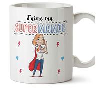 Mugffins Mamie Mug/Tasse - Super Mamie - Tasse Originale Jeune Grand-Mère/Cadeau Anniversaire/Fête des Mères/Future Mamie. Céramique 350 ML