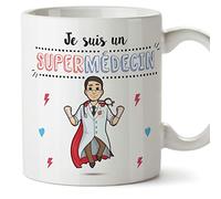Mugffins Médecin Tasses Originales de café et Petit-déjeuner à Donner Travailleurs Professionnels - Je suis Un Super Medécin - Céramique 350 ML