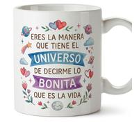 Mugffins mug amour avec texte Eres la manera que tiene el universo de decirme lo bonita que es la vida en Espagnol | cadeu Saint Valentin, anniversaire, mug couple, cadeau amoureux | enamorados v1