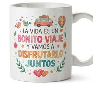 Mugffins mug amour avec texte La vida es un bonito viaje y vamos a disfrutarlo juntos en Espagnol | cadeu Saint Valentin, anniversaire, mug couple, cadeau amoureux | enamorados v4