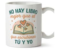 Mugffins mug amour avec texte No hay libro mejor que el que escribimos tú y yo en Espagnol | cadeu Saint Valentin, anniversaire, mug couple, cadeau amoureux | pareja-2 v2