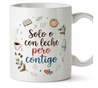 Mugffins mug amour avec texte Solo o con leche pero contigo en Espagnol | cadeu Saint Valentin, anniversaire, mug couple, cadeau amoureux | enamorados v2