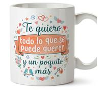 Mugffins mug amour avec texte Te quiero todo lo que se puede querer y un poquito más en Espagnol | cadeu Saint Valentin, anniversaire, mug couple, cadeau amoureux | enamorados v1
