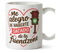 Mugffins mug amour Me alegro de haberte sacado de la friendzone en Espagnol pour couple et anniversaire | tasse message drôle, cadeu Saint Valentin amoureux | couple, romantique | pareja-2 v2
