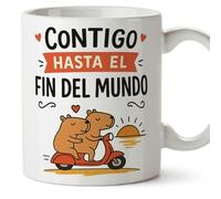 Mugffins mug amour Mug Contigo hasta el fin del mundo en français | cadeau original anniversaire, capybara, couple, amoureux, Saint Valentin | capylove v2