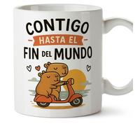 Mugffins mug amour Mug Contigo hasta el fin del mundo en français | cadeau original anniversaire, capybara, couple, amoureux, Saint Valentin | capylove v1