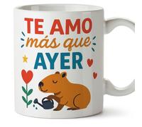 Mugffins mug amour Mug Te amo más que ayer. en français | cadeau original anniversaire, capybara, couple, amoureux, Saint Valentin | capylove v1