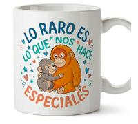 Mugffins mug avec message inspirant | Lo raro es lo que nos hace especiales en Espagnol | idée cadeau motivation | 330 Ml / 11 oz | petit-déjeuner café | punch v1