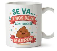 Mugffins mug avec message Se va… y nos deja con todo el marrón en Espagnol | cadeau départ collègue drôle bureau | 330 ml 11 oz | Adiós compa v2