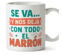 Mugffins mug avec message Se va… y nos deja con todo el marrón en Espagnol | cadeau départ collègue drôle bureau | 330 ml 11 oz | Adiós compa v1