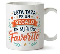 Mugffins mug avec texte Esta taza es un regalo de mi hijo favorito en Espagnol | cadeau pour maman et papa | tasse drôle parents | 330 Ml 11 oz | progenitores v4