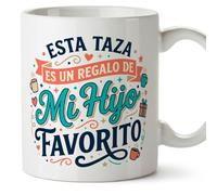 Mugffins mug avec texte Esta taza es un regalo de mi hijo favorito en Espagnol | cadeau pour maman et papa | tasse drôle parents | 330 Ml 11 oz | progenitores v6