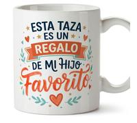 Mugffins mug avec texte Esta taza es un regalo de mi hijo favorito en Espagnol | cadeau pour maman et papa | tasse drôle parents | 330 Ml 11 oz | progenitores v2