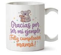 Mugffins mug avec texte Gracias por ser mi ejemplo ¡Feliz cumpleaños mamá! en Espagnol | cadeau original maman anniversaire | céramique 330 Ml 11 oz | petit-déjeuner café | papi mami v7