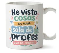 Mugffins mug avec texte He visto cosas en una sala de profes que no creeríais en Espagnol pour enseignant drôle | cadeau école | céramique 330 Ml/11 oz | Infantil v1