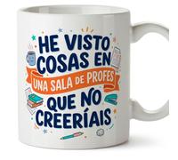 Mugffins mug avec texte He visto cosas en una sala de profes que no creeríais en Espagnol pour enseignant drôle | cadeau école | céramique 330 Ml/11 oz | Profesorado v2