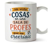 Mugffins mug avec texte He visto cosas en una sala de profes que no creeríais en Espagnol pour enseignant drôle | cadeau école | céramique 330 Ml/11 oz | Enseñanza v1