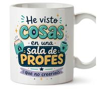 Mugffins mug avec texte He visto cosas en una sala de profes que no creeríais en Espagnol pour enseignant drôle | cadeau école | céramique 330 Ml/11 oz | Infantil v9