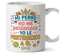 Mugffins mug avec texte Mi perro no me pertenece yo le pertenezco a él en Espagnol | cadeau drôle, idée originale, chiens, humour | gatitos y perritos v3