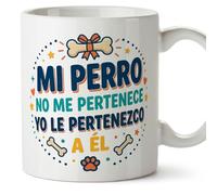 Mugffins mug avec texte Mi perro no me pertenece yo le pertenezco a él en Espagnol | cadeau drôle, idée originale, chiens, humour | gatitos y perritos v2