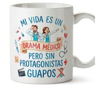Mugffins mug avec texte Mi vida es un drama médico pero sin protagonistas guapos en Espagnol pour soignants 330 ml/11 oz | Cadeau original infirmier | sanitarios v1