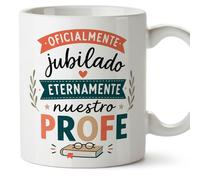 Mugffins mug avec texte Oficialmente jubilado eternamente nuestro profe en Espagnol | cadeau enseignant retraite | céramique 330 Ml/11 oz | Enseñanza v1