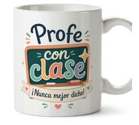 Mugffins mug avec texte Profe con clase ¡Nunca mejor dicho! en Espagnol pour enseignant drôle | cadeau école | céramique 330 Ml/11 oz | Infantil v1
