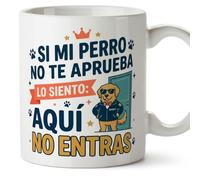 Mugffins mug avec texte Si mi perro no te aprueba lo siento: aquí no entras en Espagnol | cadeau drôle, idée originale, chiens, humour | gatitos y perritos v2