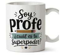 Mugffins mug avec texte Soy profe ¿cuál es tu superpoder? en Espagnol pour enseignant drôle | cadeau école | céramique 330 Ml/11 oz | Enseñanza v2